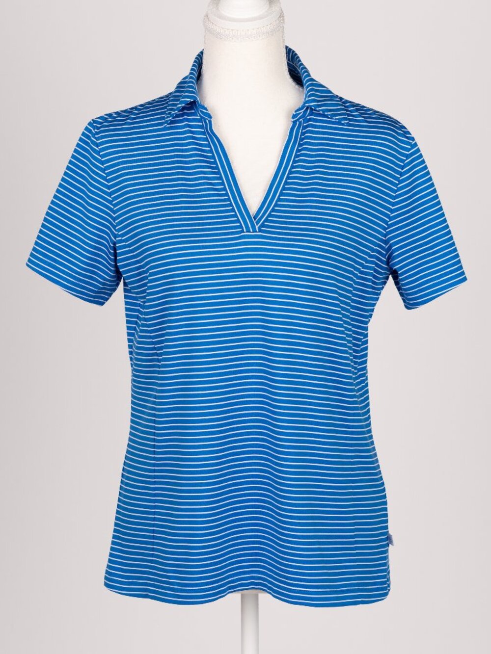 Lady Hagen Essentials Women's Open Collar Stripe Golf Polo Medium Lightweight